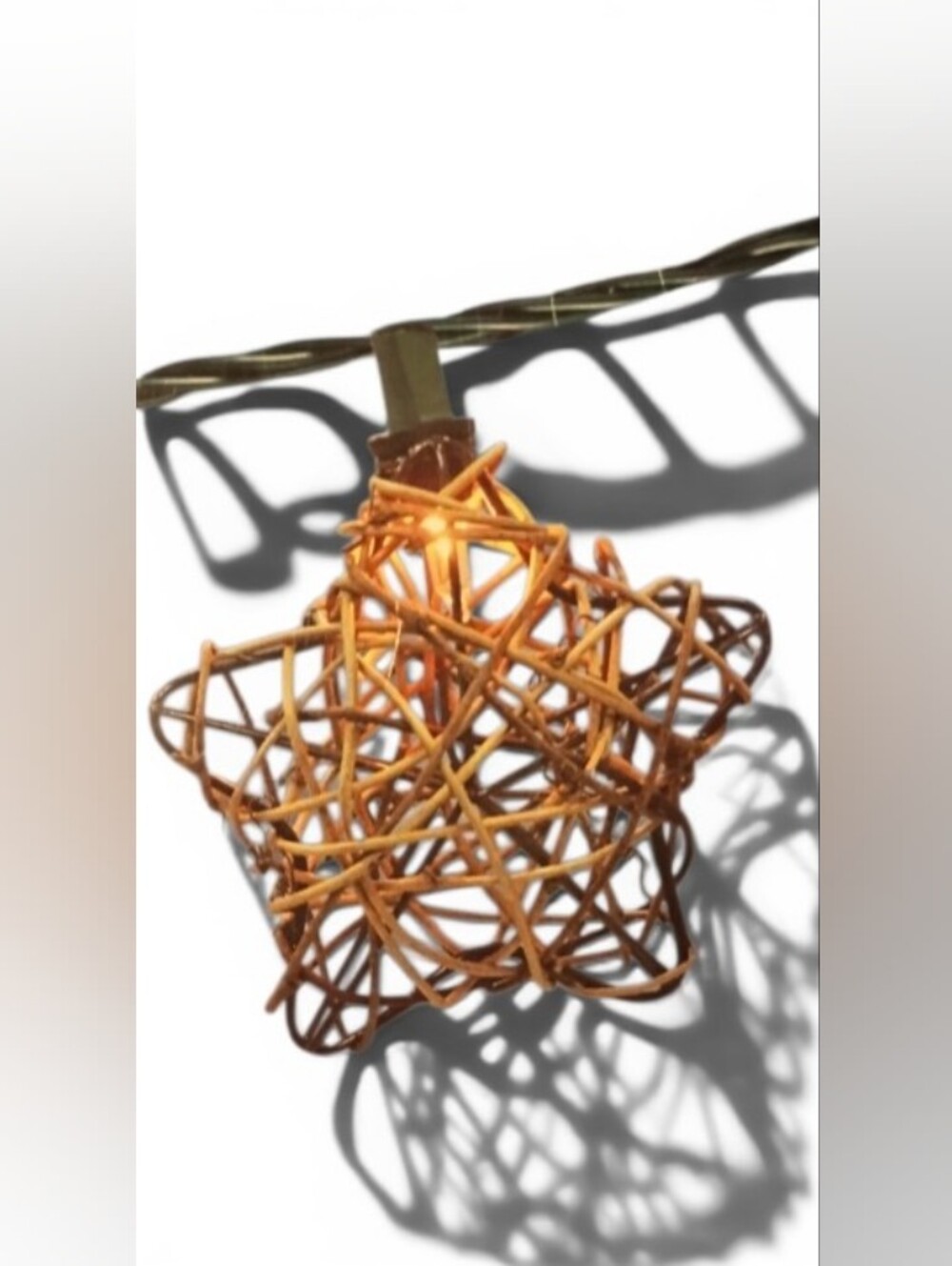 NIB Natural Twine Indoor/Outdoor Star Light Strand